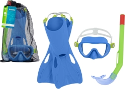 Bestway sinine snorgeldamiskomplekt: mask, lestad ja snorkel