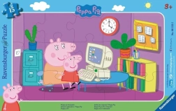15-piece puzzle in frame Peppa Pig
