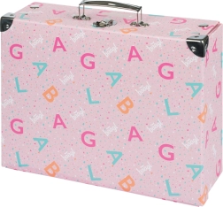 Kokkupandav koolikohver BAAGL Logo roosa metallkinnitustega