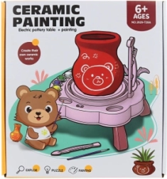 Battery-powered turquoise pottery wheel for children