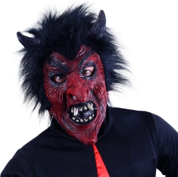 Kuradimask mustade juustega täiskasvanutele