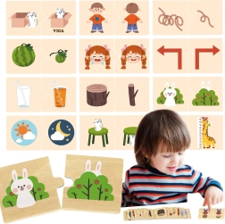 VIGA Wooden Puzzle with Opposite Images