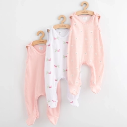 Baby footed rompers New Baby Classic II, set of 3 pcs, girl, size 74 (6–9 months)
