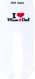 Cotton tights new baby white i love mum and dad 68 (4–6 m)