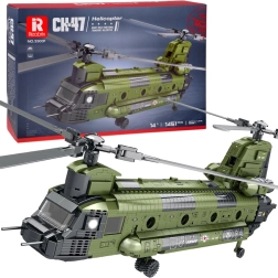 Reobrixi ehituskomplekt helikopter CH-47 Chinook – sõjaväeline tandemrootoriga kopter, 1451 tükki