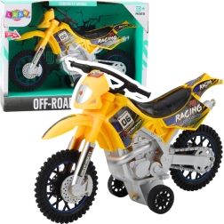 Motokrossi mänguasi off-road kollane tulede ja helidega