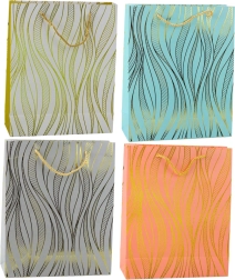 Kinkepaberist kott kuldsete lainetega 32 × 26 × 12 cm