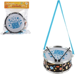 Plastikust trumm rihma ja pulkadega 23 × 10 cm