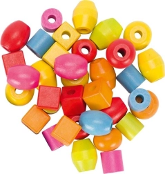 Puidust helmed ja paelad topsis – 45 tk