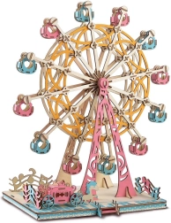 Wooden 3D Puzzle Ferris Wheel Pastel