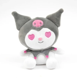 Pehme mänguasi Kuromi 32 cm – hall maasikaga (HELLO KITTY kollektsioon)