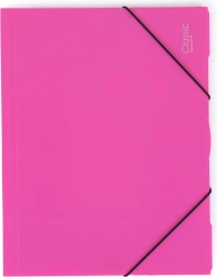 A4 polypropylene folder with elastic band, opaque, magenta