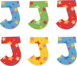 Bigjigs Toys puidust täht J tähtedega