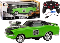 RC drifting car 1:18 with lights and sounds – green