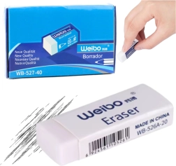 Valge kooli- ja kontorikumm WEIBO 3,5 cm