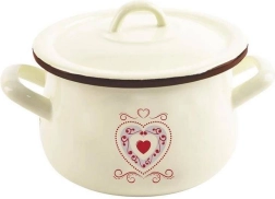Emailpott kaanega beež TONCA 16 cm, 2,3 l