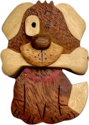 Puidust magnet koer kondiga – suur