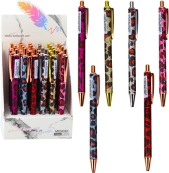 Metallist automaatne pastapliiats leopardimustriga, sinine tint 1,0 mm