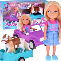 Woopie nukk Niki hobuse, auto ja haagisega