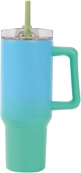 Suur termokruus kõrrega – roheline, 1200 ml