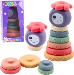 Soft sensory stacking tower for babies, 8 pieces