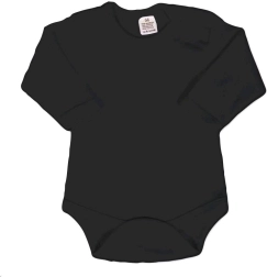 Long-sleeve baby bodysuit NEW BABY – black