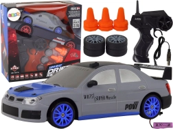 RC sports car 1:24 with interchangeable wheels – Gray
