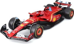 Bburago F1 Ferrari SF-24 mudel 1:18 Charles Leclerci figuuri ja vitriiniga