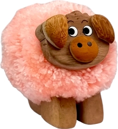 Wooden Figurine with Pom-pom - Pig