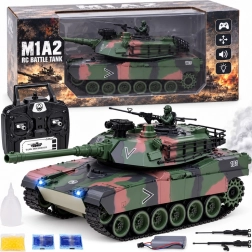 Kaugjuhtimisega tank Abrams M1A1 RC 2,4 GHz 45 cm – laskmine, suits, heli ja tuled