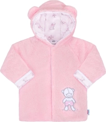 Talvine beebijakk kapuutsiga New Baby Nice Bear roosa
