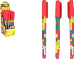 Sinise tindiga pastapliiats 0,7 mm – ruuduline disain