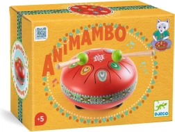 Djeco Animambo punane keeltrumm nootekaartidega