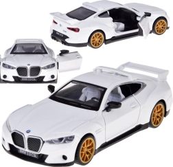 Metallist BMW 3.0 CSL mudel 1:34 valguse ja heliga, avatavad uksed