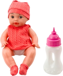 Riidenukk pudeliga 30 cm, heliefektid, roosad riided