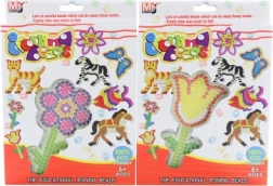 Iron-on beads with flower template