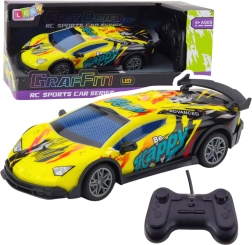 Remote Control Racing Car with LED Lights Yellow 1:22