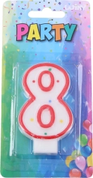 Punane peoküünal number 8 kujuga
