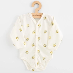 Baby full-snap bodysuit from organic cotton NEW BABY Olives, long sleeve, size 68