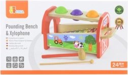 Wooden pounding bench with xylophone for children