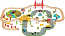 Bigjigs Raili puidust rongitee koos maanteelõiguga