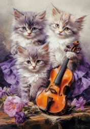 500-piece puzzle – kittens with violins