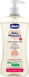 Chicco mitsellaaršampoon juustele ja kehale Baby Moments Sensitive 500 ml