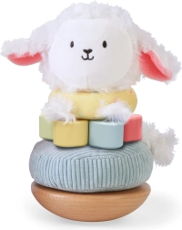 Stacking Rings Sheep – plush-and-wooden stacking toy for little ones