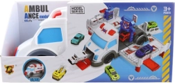Folding ambulance with rescue base and toy cars