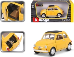 Bburago automudel Fiat 500 F 1965 kollane 1:24