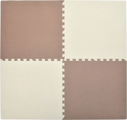 HUMBI vahtmatt 120 × 120 cm – suured veekindlad pusletükid, lastele ohutu, kreemikas ja vaskne, 4 tk