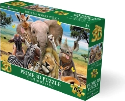 3D Puzzle Smiling African Animals 100 Pieces