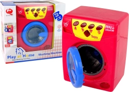 Battery-powered kids’ washing machine with opening drum and water effect