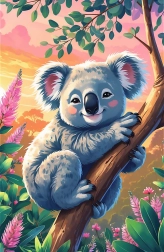 Treflíci pusle: Koala 54 tükki